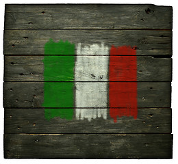 Image showing italian flag on wood