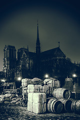 Image showing Docks of Notre Dame Cathedral in Paris 