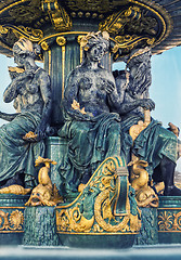 Image showing Fountain at Place de la Concorde in Paris France 