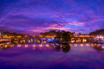 Image showing View on Paris at night