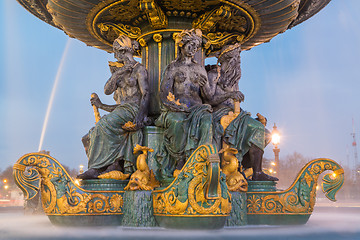 Image showing Fountain at Place de la Concorde in Paris France 