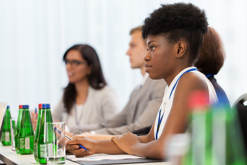 Image showing businesswoman at international business conference