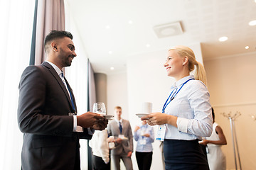 Image showing happy business team at international conference