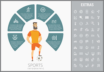 Image showing Sports infographic template, elements and icons.