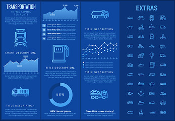 Image showing Transportation infographic template and elements.