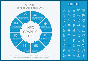 Image showing Music infographic template, elements and icons.