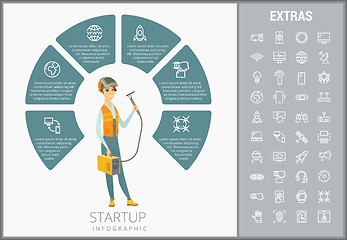 Image showing Startup infographic template, elements and icons.