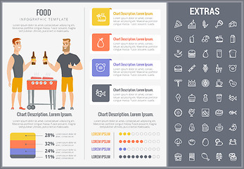 Image showing Food infographic template, elements and icons.