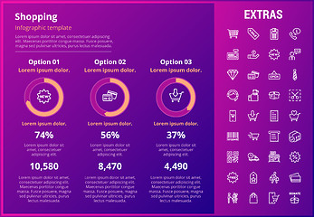 Image showing Shopping infographic template, elements and icons.