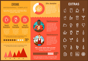 Image showing Drink infographic template, elements and icons.