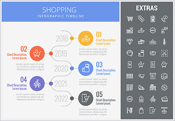 Image showing Shopping infographic template, elements and icons.