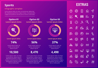 Image showing Sports infographic template, elements and icons.