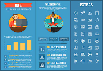 Image showing Media infographic template, elements and icons.