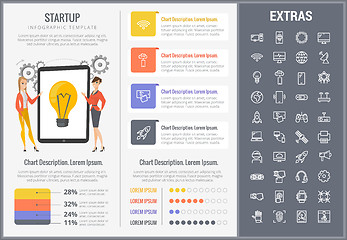 Image showing Startup infographic template, elements and icons.