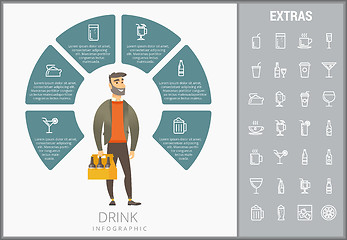 Image showing Drink infographic template, elements and icons.