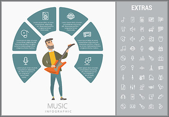 Image showing Music infographic template, elements and icons.