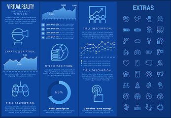 Image showing Virtual reality infographic template and elements.