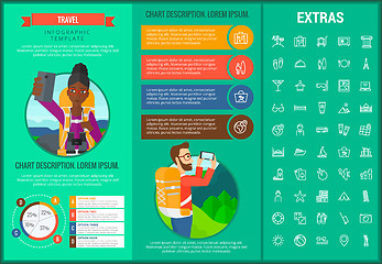 Image showing Travel infographic template, elements and icons.