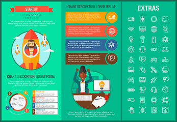 Image showing Startup infographic template, elements and icons.