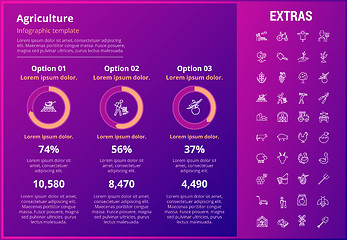 Image showing Agriculture infographic template, elements, icons.