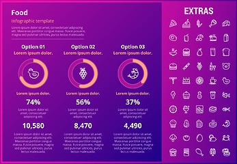 Image showing Food infographic template, elements and icons.