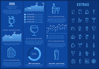 Image showing Drink infographic template, elements and icons.