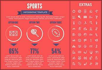 Image showing Sports infographic template, elements and icons.