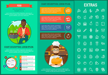 Image showing Food infographic template, elements and icons.