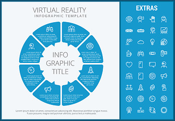 Image showing Virtual reality infographic template and elements.