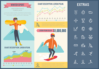 Image showing Winter sport infographic template, elements, icons