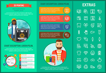 Image showing 3D printing infographic template and elements.