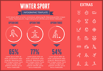 Image showing Winter sport infographic template, elements, icons