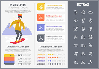 Image showing Winter sport infographic template, elements, icons