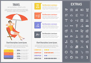 Image showing Travel infographic template, elements and icons.