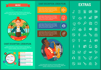 Image showing Music infographic template, elements and icons.