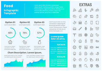 Image showing Food infographic template, elements and icons.