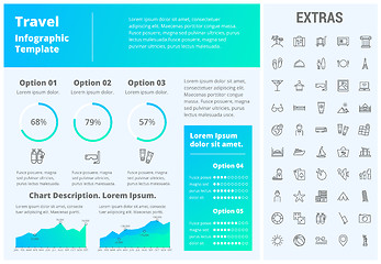 Image showing Travel infographic template, elements and icons.