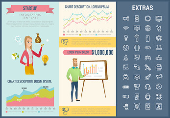 Image showing Startup infographic template, elements and icons.