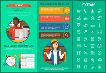 Image showing Shopping infographic template, elements and icons.