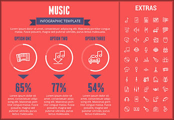 Image showing Music infographic template, elements and icons.