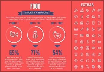 Image showing Food infographic template, elements and icons.