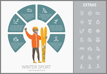 Image showing Winter sport infographic template, elements, icons