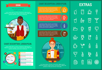 Image showing Drink infographic template, elements and icons.