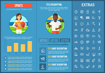 Image showing Sports infographic template, elements and icons.