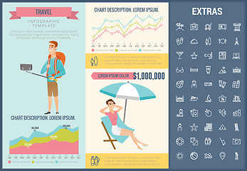 Image showing Travel infographic template, elements and icons.