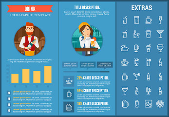 Image showing Drink infographic template, elements and icons.