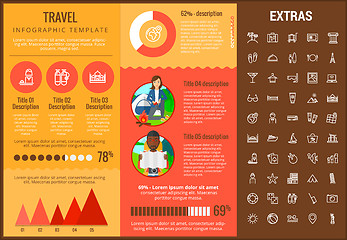 Image showing Travel infographic template, elements and icons.