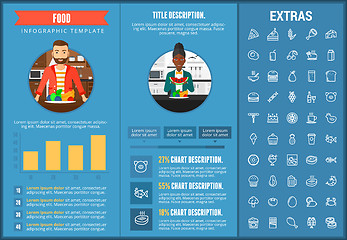 Image showing Food infographic template, elements and icons.