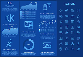 Image showing Media infographic template, elements and icons.