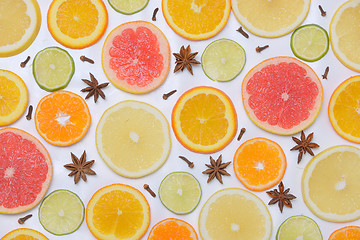 Image showing Background with citrus fruit slices